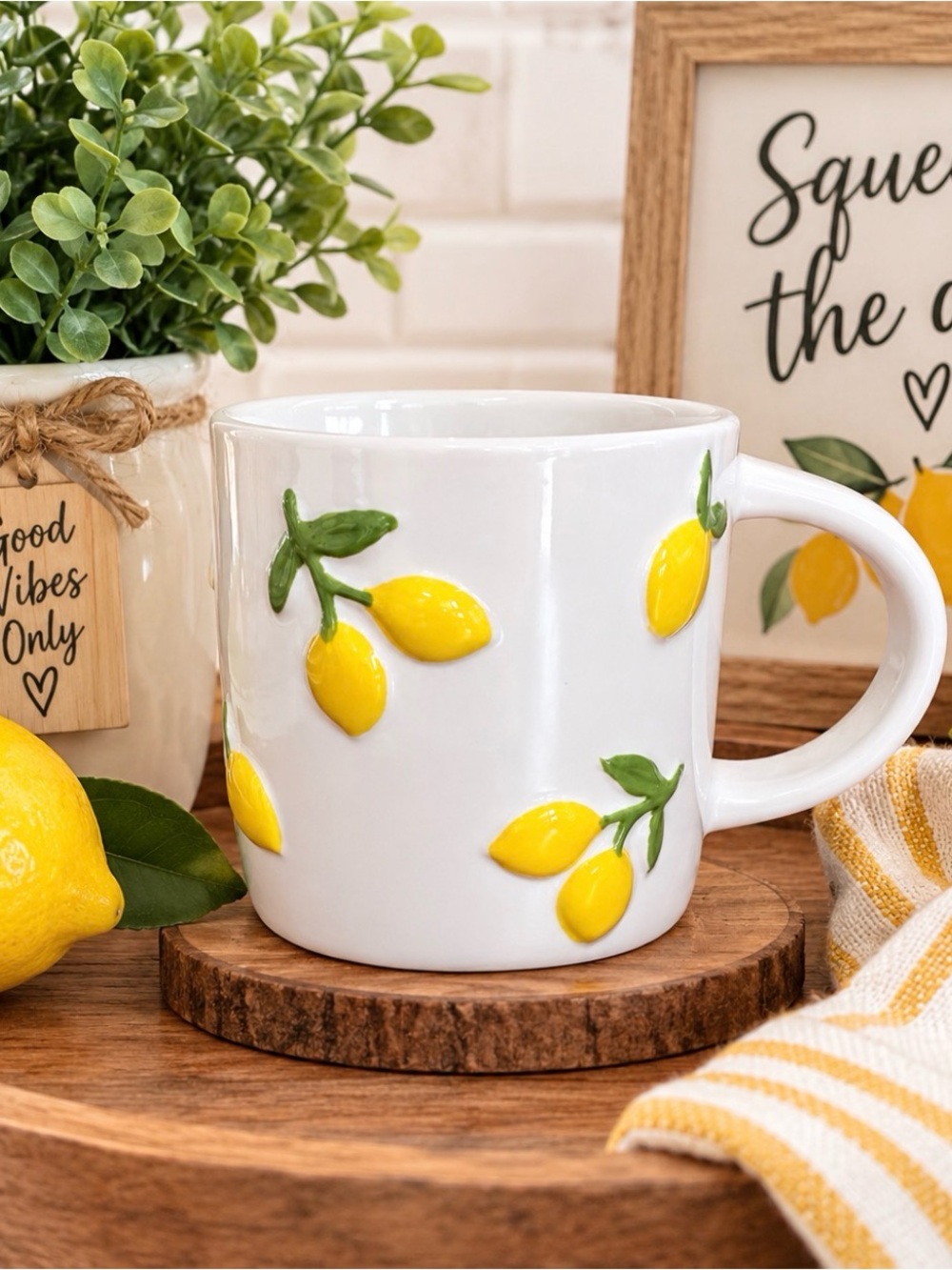 Festive Voice Lemon Design Ceramic Coffee Mug